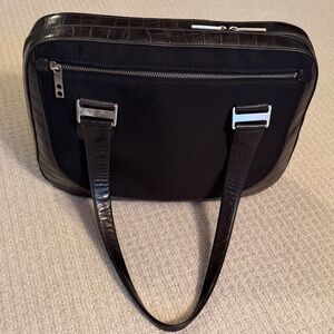 KNOMO Josselin Business Satchel—leather, quilted interior, computer sleeve